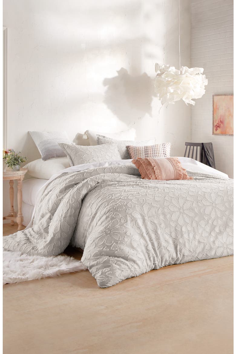 Clipped Floral Comforter & Sham Set, Alternate, color, NATURAL