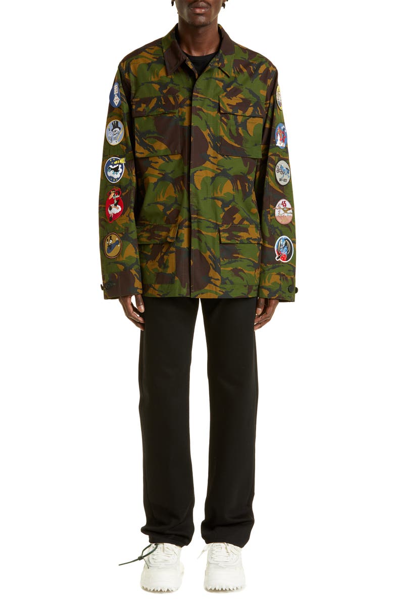 Off-White Men's Camo Patch Field Jacket, Alternate, color,