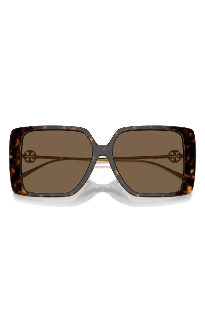 Tory Burch 56mm Square Sunglasses, Alternate, color, Tortoise