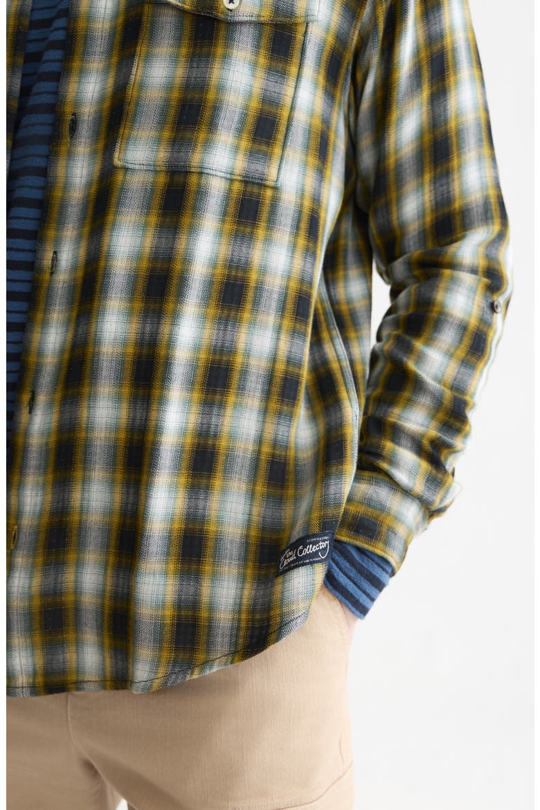 Relaxed Fit Plaid Double Face Cotton Button-Up Shirt, Alternate, color, METEORITE CHECK