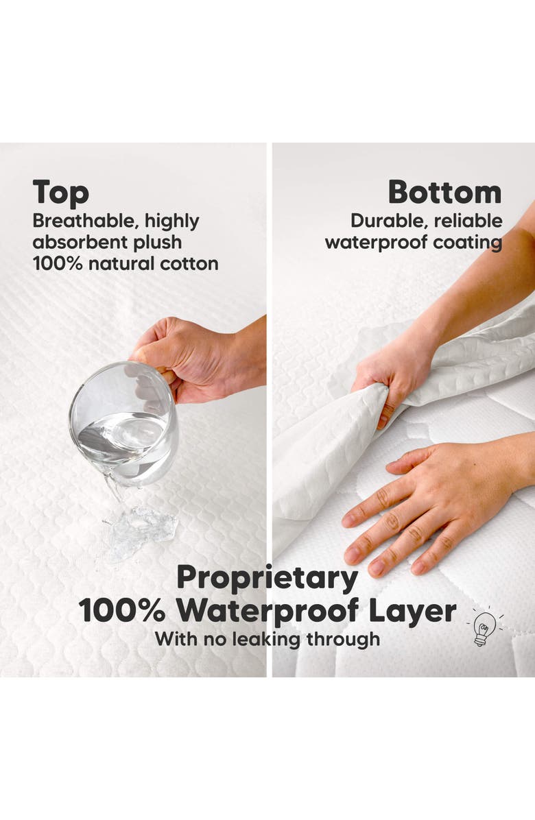 KeaBabies 1-Pack Mavy Protect+ Waterproof Crib Mattress Protector, Alternate, color, Soft White