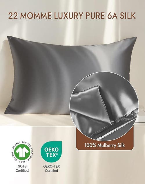 Silksilky 22momme 100% Mulberry Silk Envelope Pillowcase In Gray