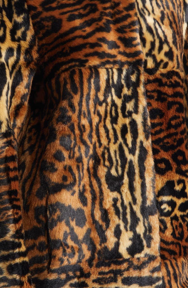Stand Studio Hilma Faux Fur Long Coat, Alternate, color, Natural Leopard