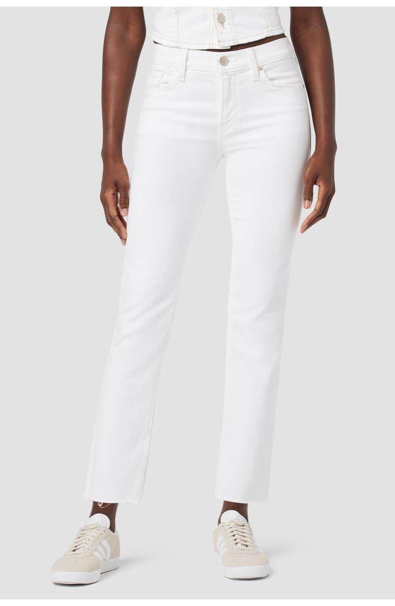 Hudson Jeans Nico Mid-Rise Straight Ankle, Main, color, Spring White