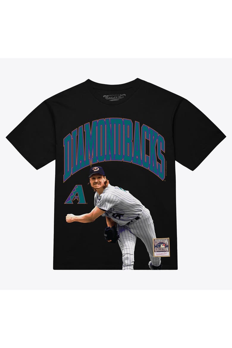 Men's Mitchell & Ness Randy Johnson Black Arizona Diamondbacks Photo Arch Player Graphic T-Shirt, Main, color, Black