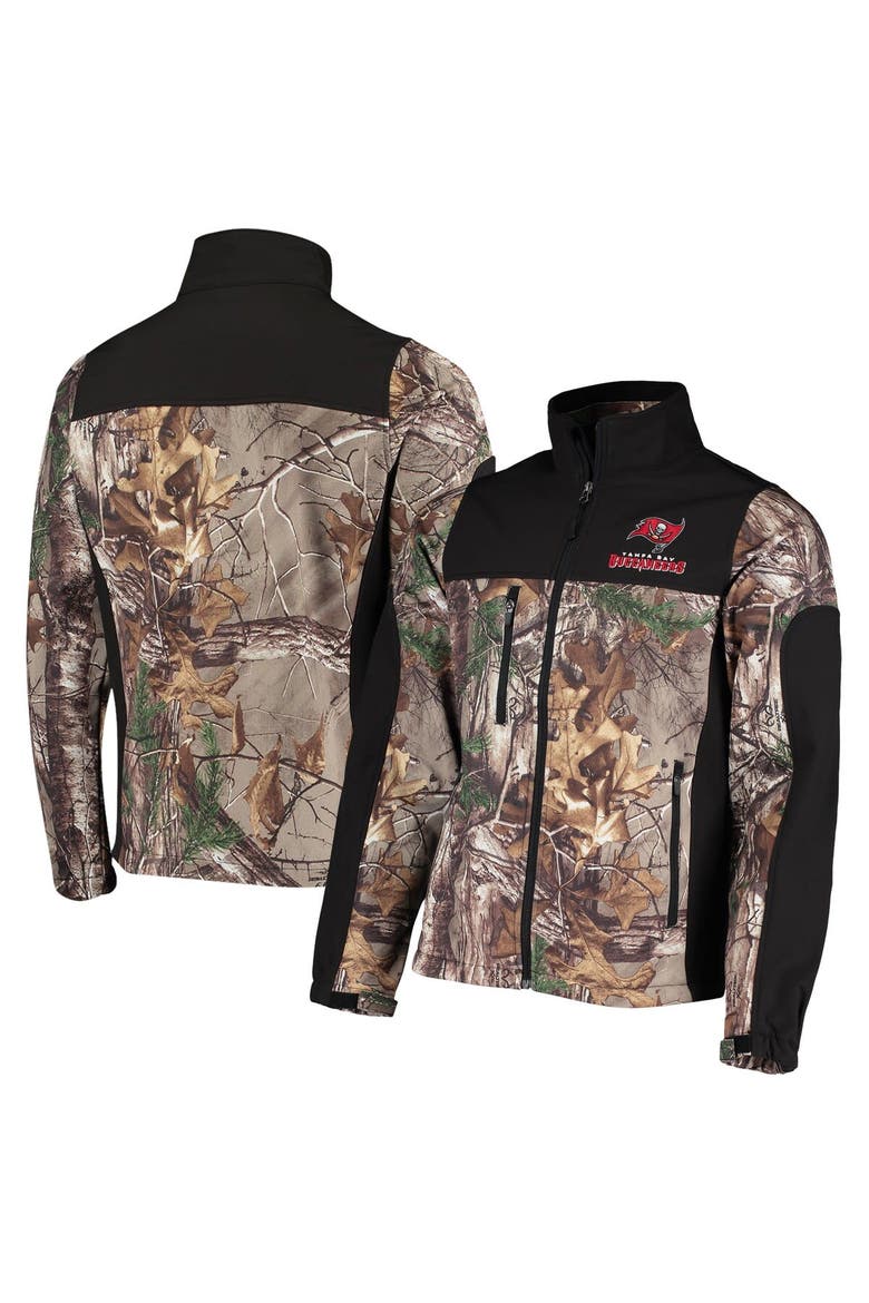 Men's Dunbrooke Realtree Camo/Black Tampa Bay Buccaneers Circle Hunter Softshell Full-Zip Jacket, Main, color, Realtree Camo