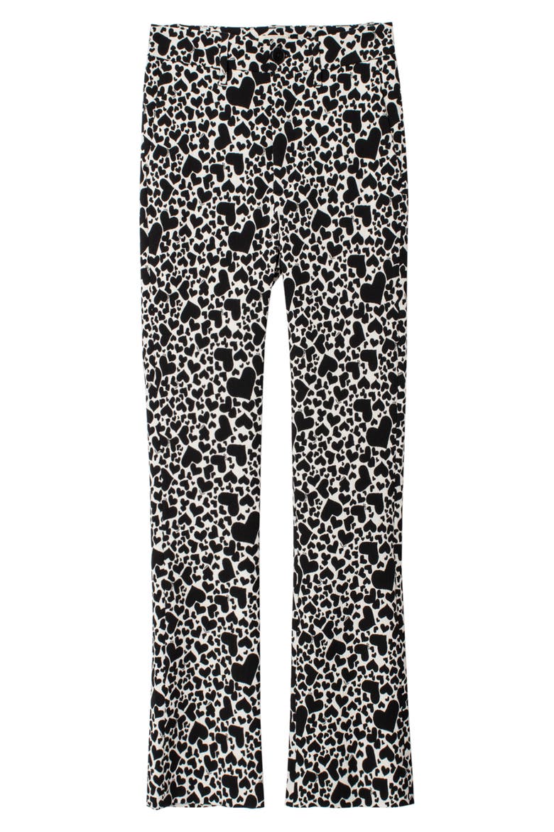 Polis Jac Coeur Heart Print Trousers, Alternate, color, VANILLE