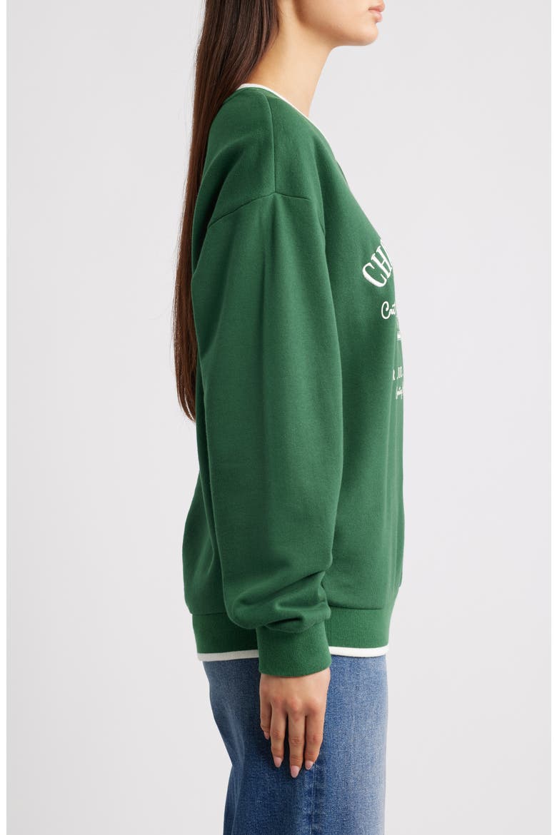Holiday Tree Farm Graphic Sweatshirt, Alternate, color, WASHED FOREST/ MARSHMALLOW