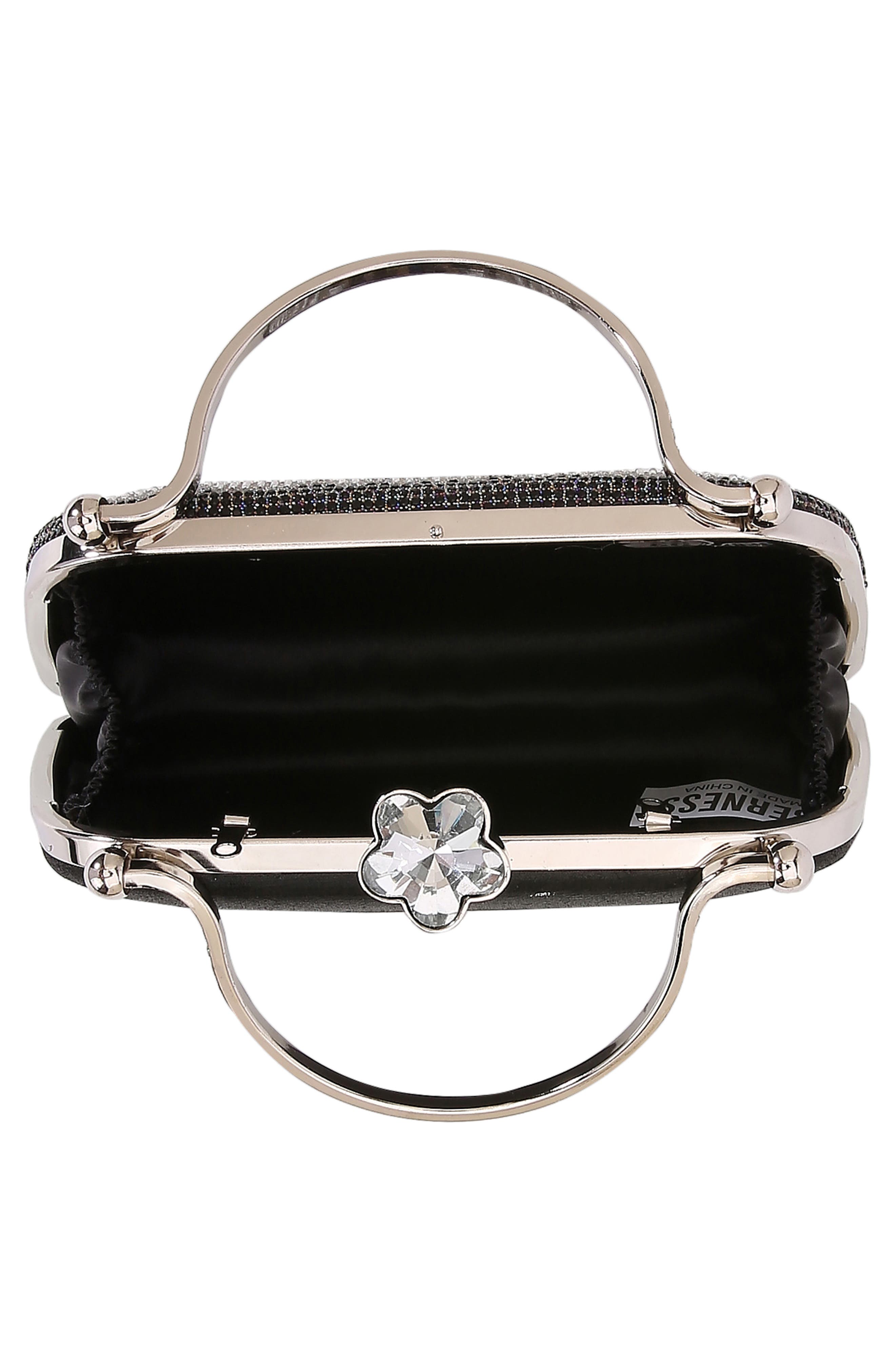 Two-Tone Rhinestone Clasp Bag, Alternate, color, BLACK