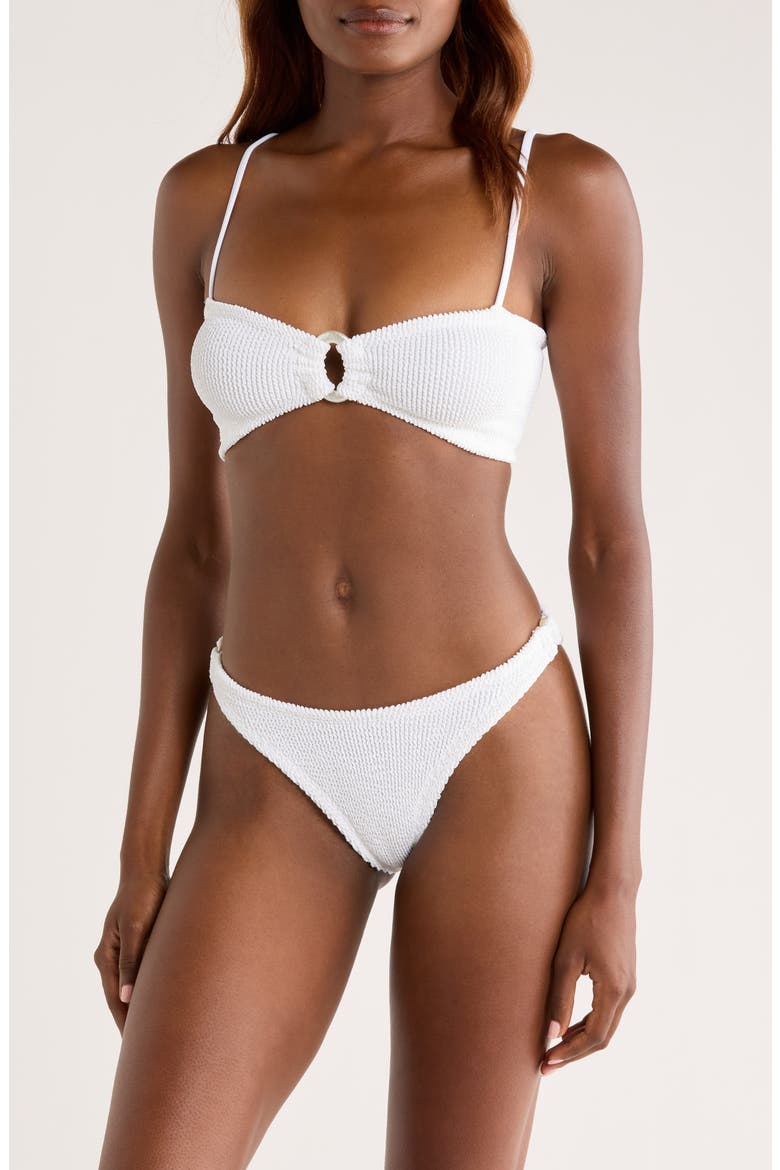Misty Pearly Hoop Textured Two-Piece Swimsuit, Main, color, WHITE
