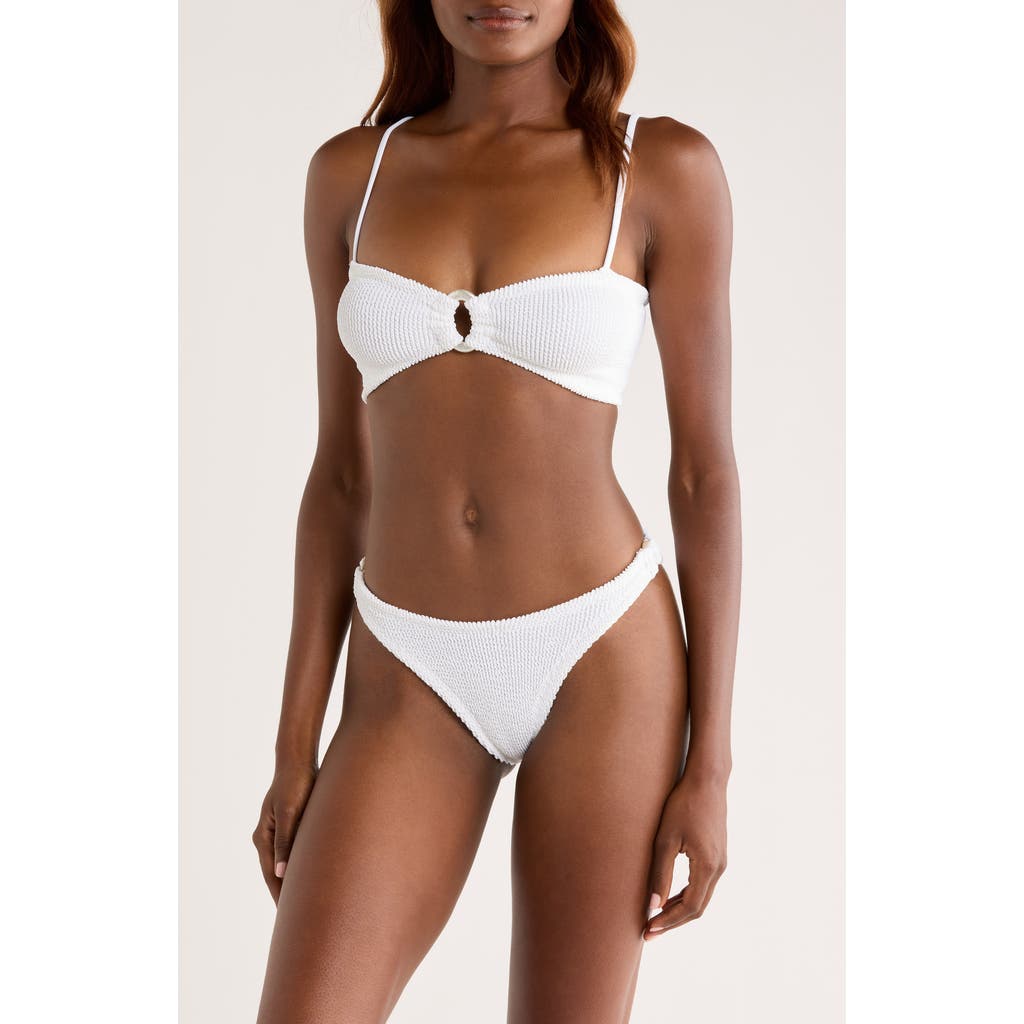 Hunza G Misty Pearly Hoop Textured Two-Piece Swimsuit in White  product