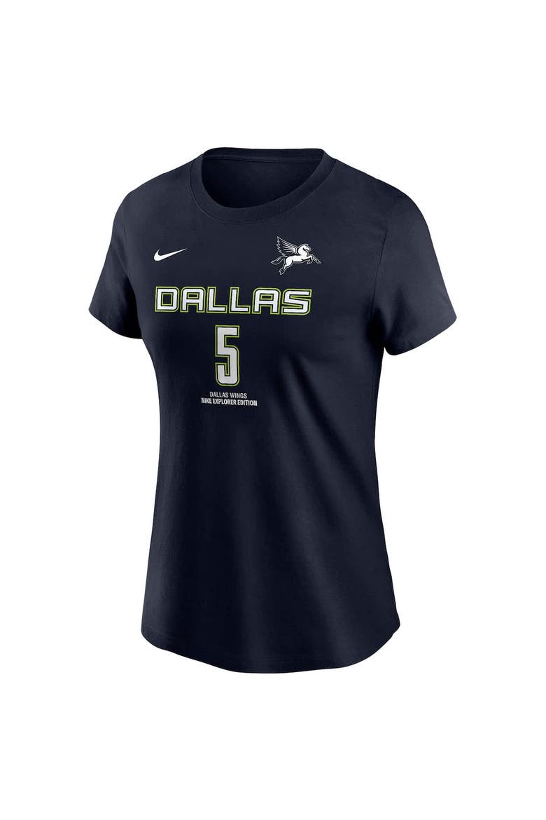 Women's Nike Paige Bueckers Navy Dallas Wings 2025 WNBA Draft Explorer Edition Name & Number T-Shirt, Alternate, color, Navy