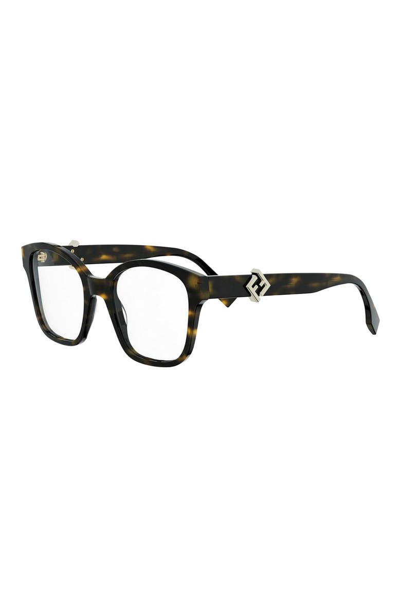 FF Diamonds 52mm Square Optical Glasses, Alternate, color, DARK HAVANA