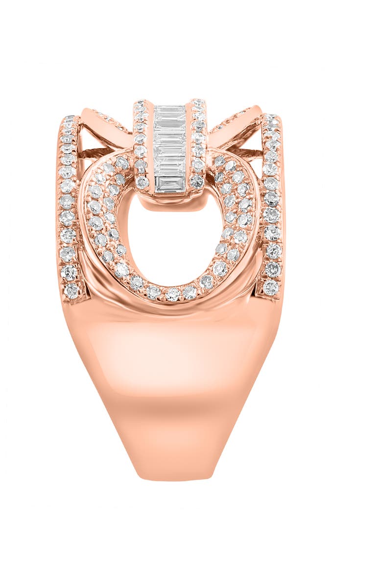 14K Rose Gold Diamond Openwork Band Ring, Alternate, color, 14K Gold