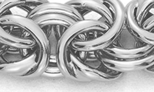 Fuzion Creations Sterling Silver Byzantine Bracelet In White Gold