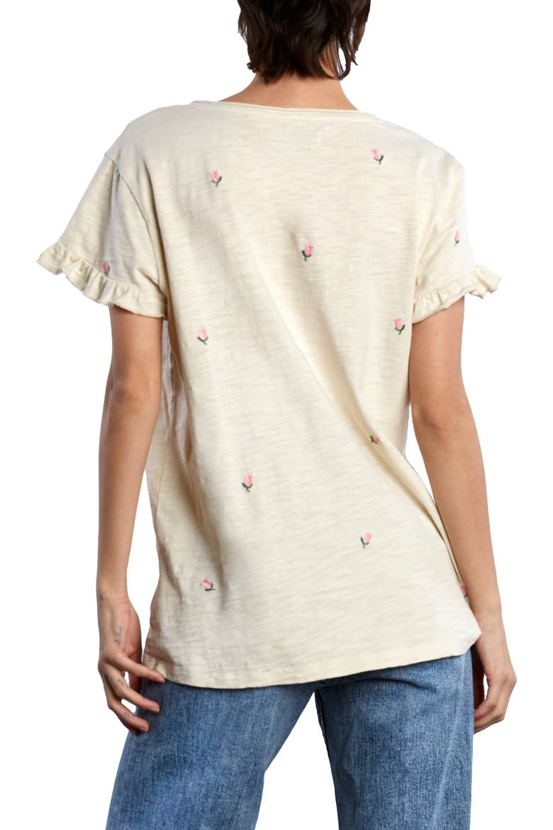 Rosey Frill Sleeve T-Shirt, Alternate, color, ICED LATTE