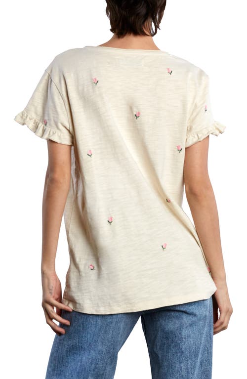 Billy T Rosey Frill Sleeve T-shirt In Iced Latte