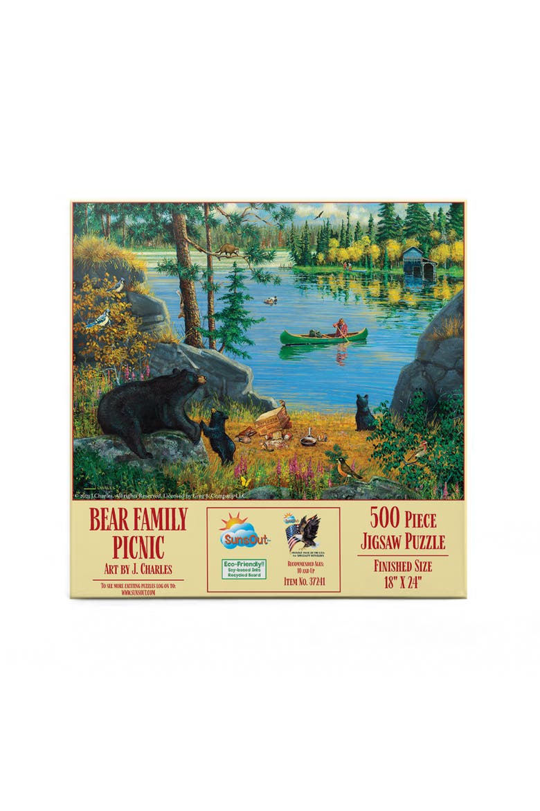 Bear Family Picnic 500 piece Jigsaw Puzzle for Adults, Alternate, color, Multicolor