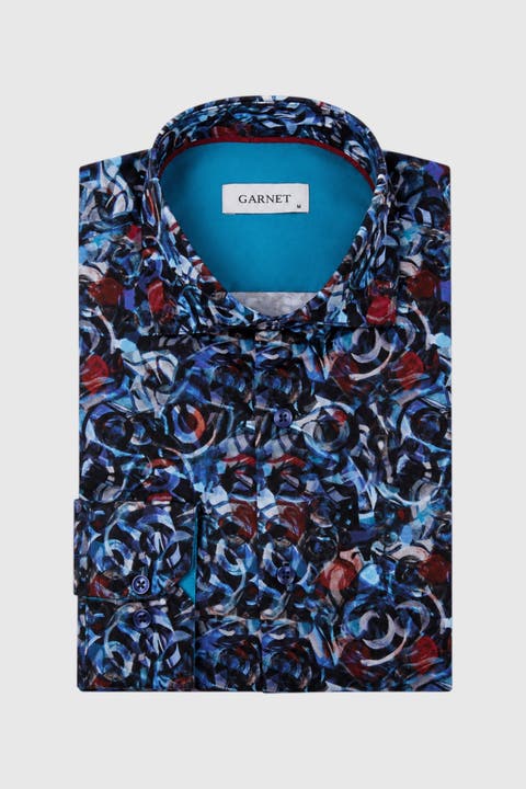 Men's Regular-fit Paisley Print Long-sleeve Button-down Shirt