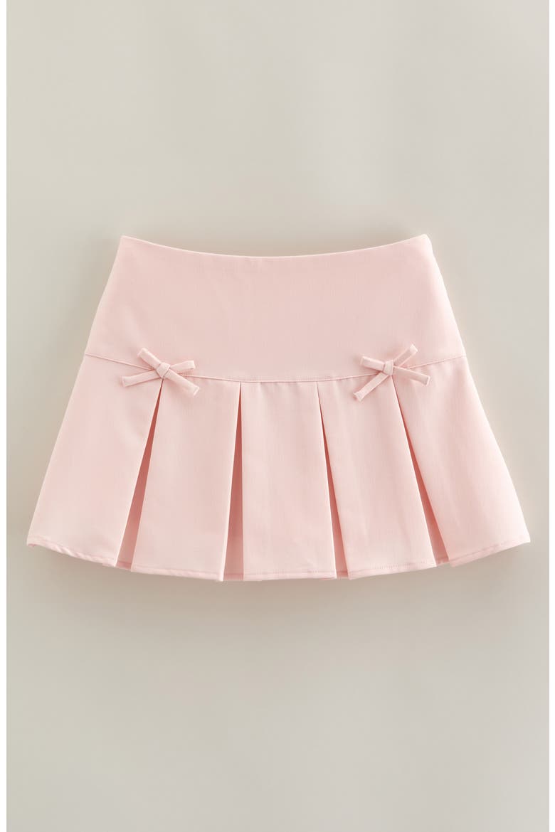Kids' Bow Accent Pleated Skort, Main, color, PINK LOTUS
