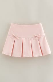 Nordstrom Kids' Bow Accent Pleated Skort