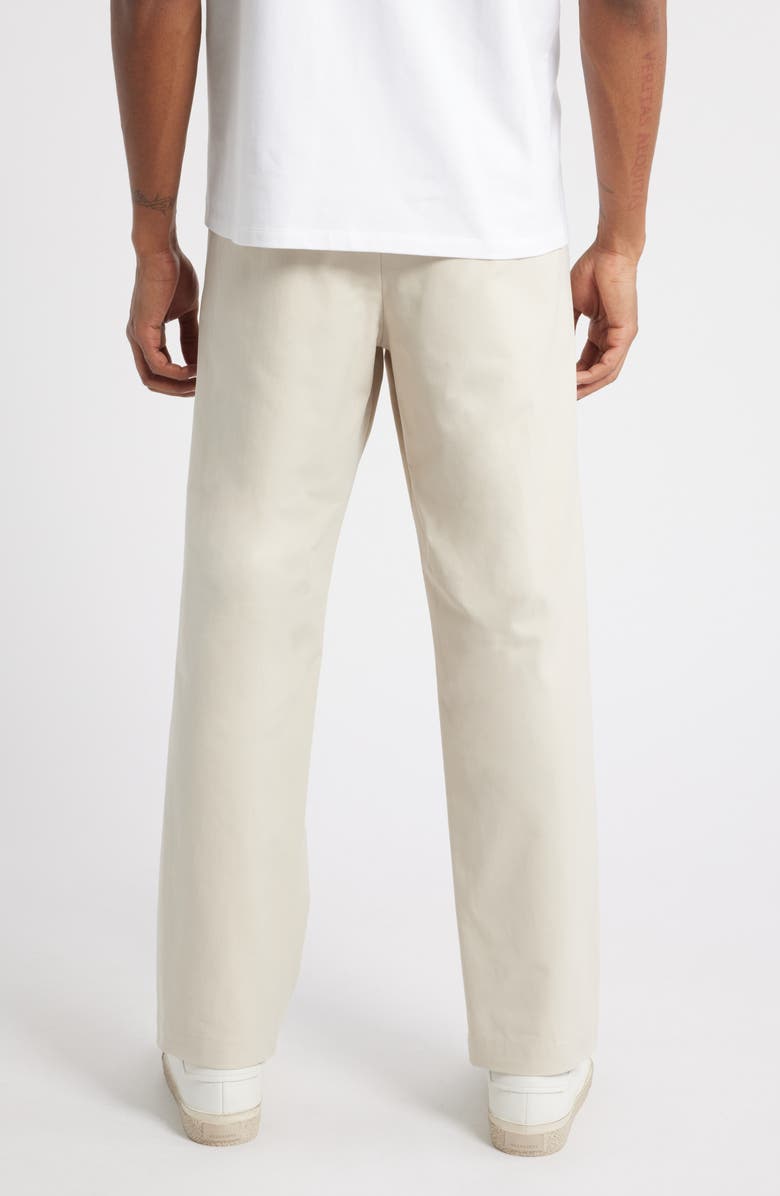 Open Edit Pleated Straight Leg Stretch Cotton Pants, Alternate, color, Beige Birch