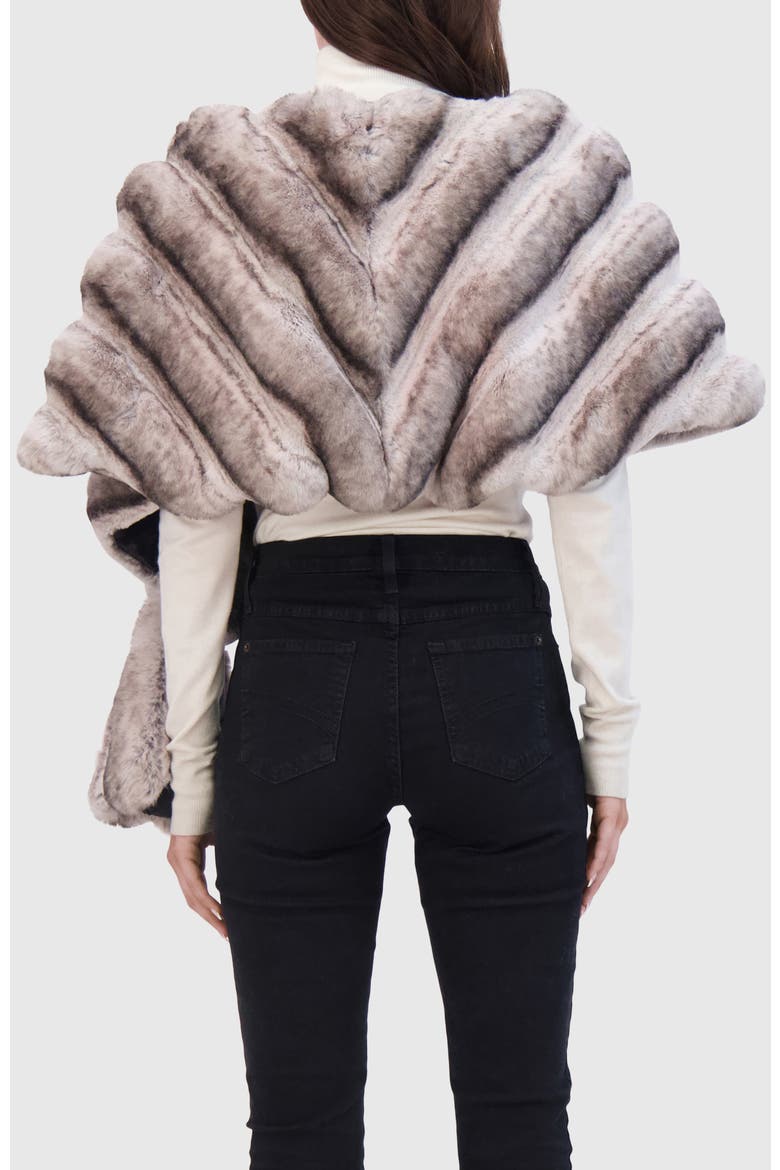 Fur-Free Chinchilla (Faux Fur) Stole, Alternate, color, GRAY CHINCH