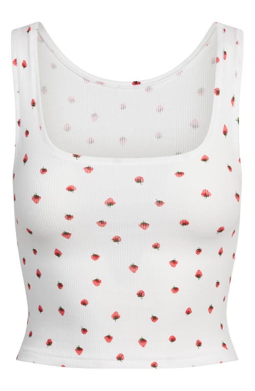 Skims Crop Cotton Rib Tank Top In White