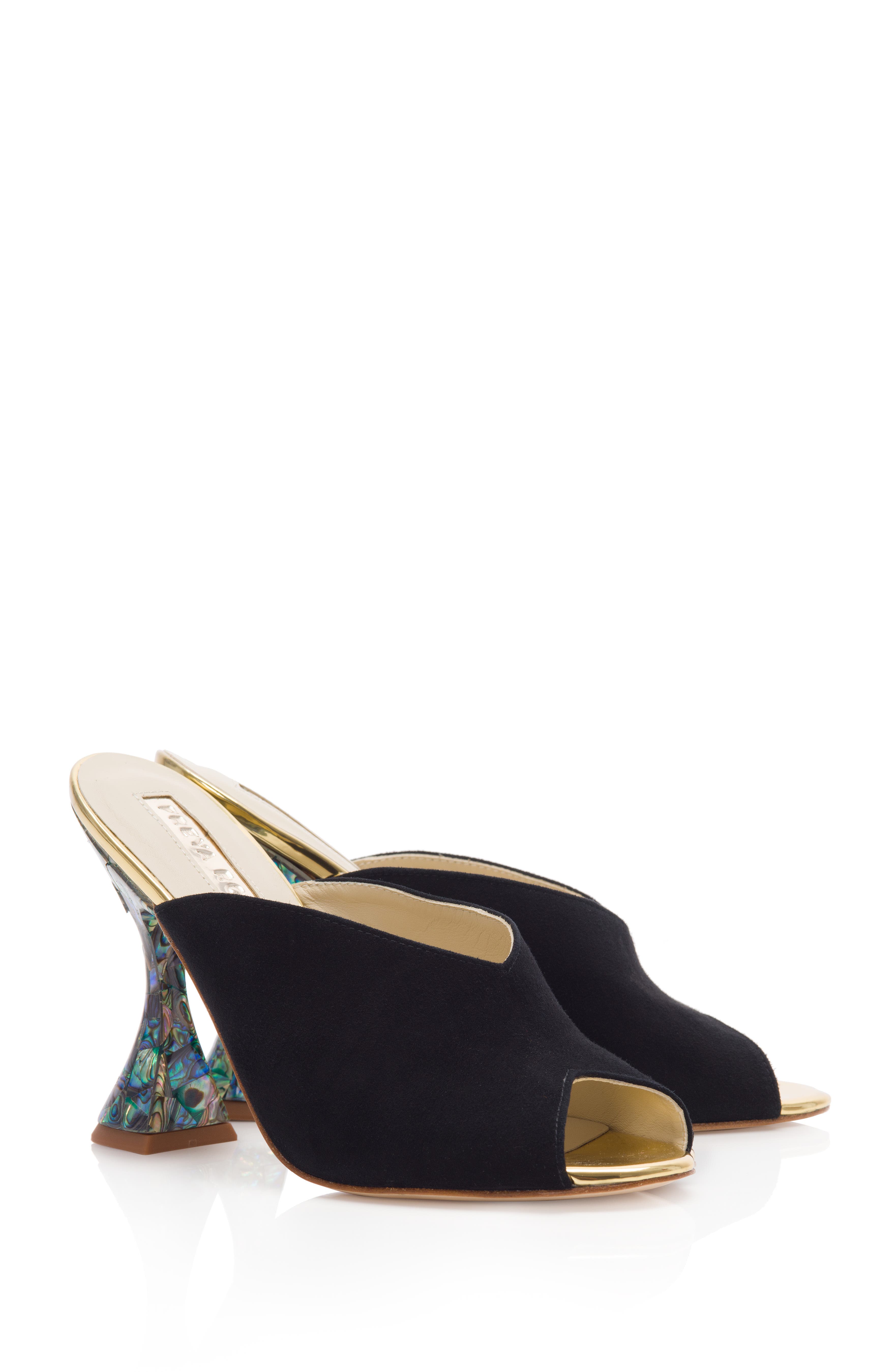 Freya Rose Mimi Noir Pearl Heel Sandal, Alternate, color, 