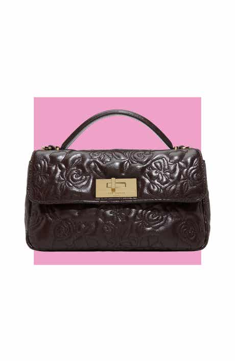 Lia Faux Leather Rose Quilted Crossbody Bag