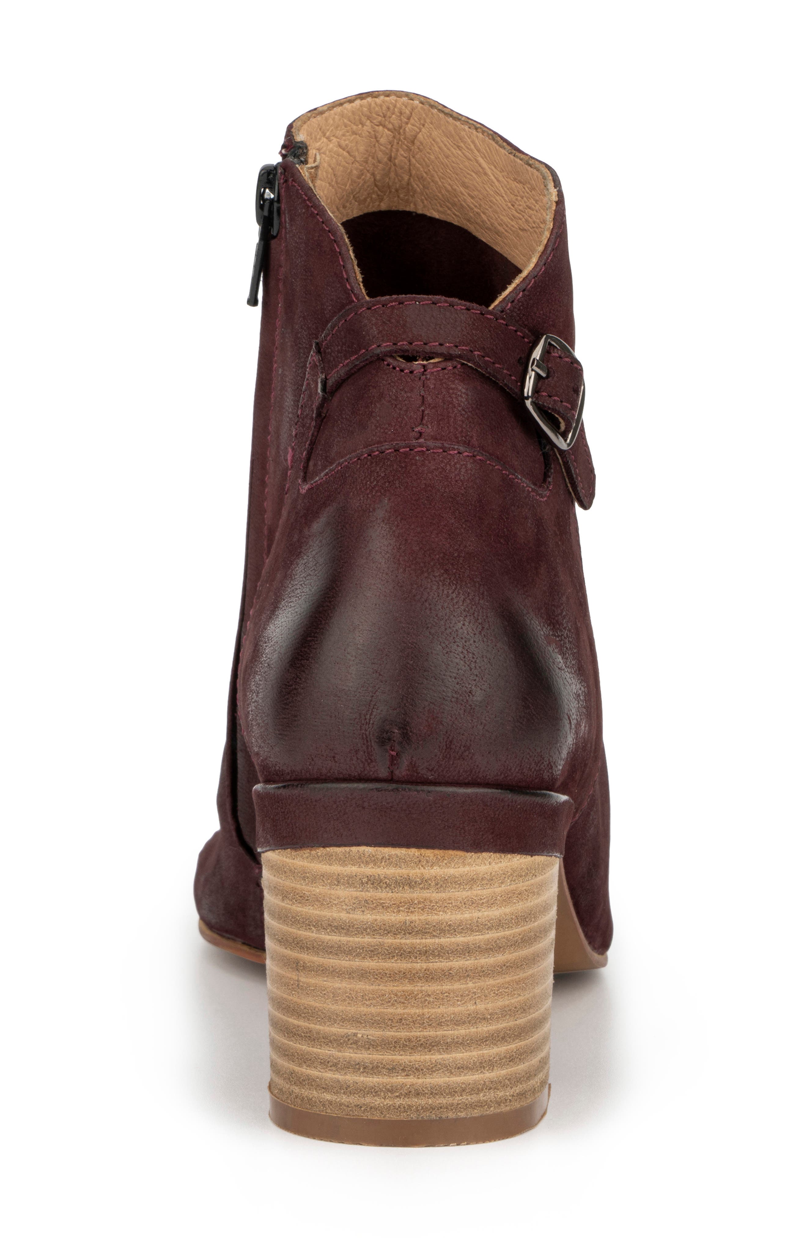 VINTAGE FOUNDRY Sabrina Leather Block Heel Bootie, Alternate, color, Burgundy