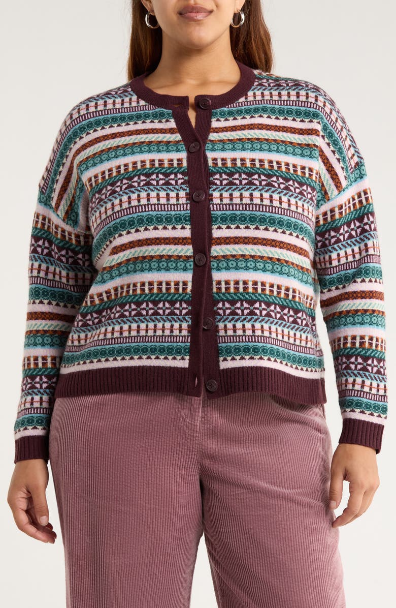 Seasalt Cornwall Copperhouse Fair Isle Lambswool Blend Cardigan, Alternate, color, Float Sardine Multi