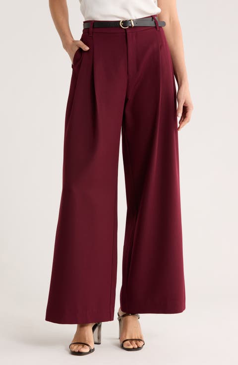 Double Pleat Wide Leg Pants
