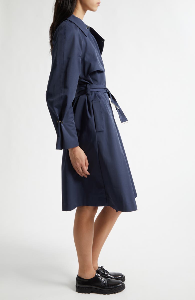 Emporio Armani Metal Tip Sash Trench Coat, Alternate, color, Navy