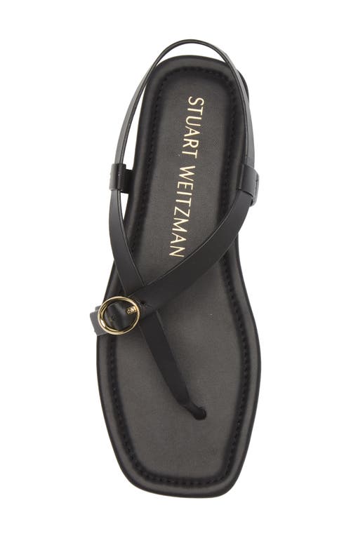 Stuart Weitzman Benni Slingback Flat Sandal In Black