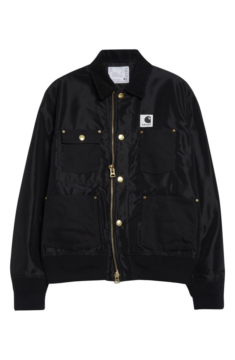 Sacai x Carhartt WIP Nylon Twill & Duck Canvas Blouson Jacket, Main, color, 