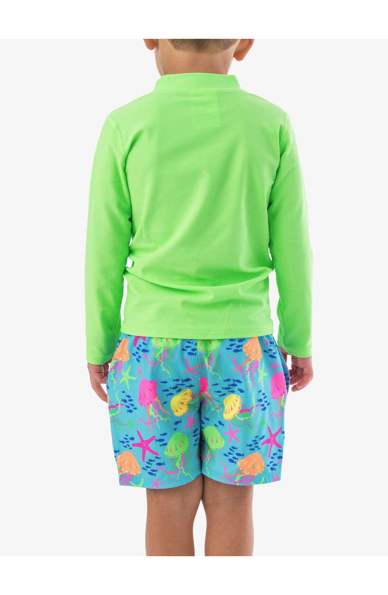 RuggedButts UPF50+ Sun Protected Stretch Swim Trunks, Alternate, color, Neon Jelly Time