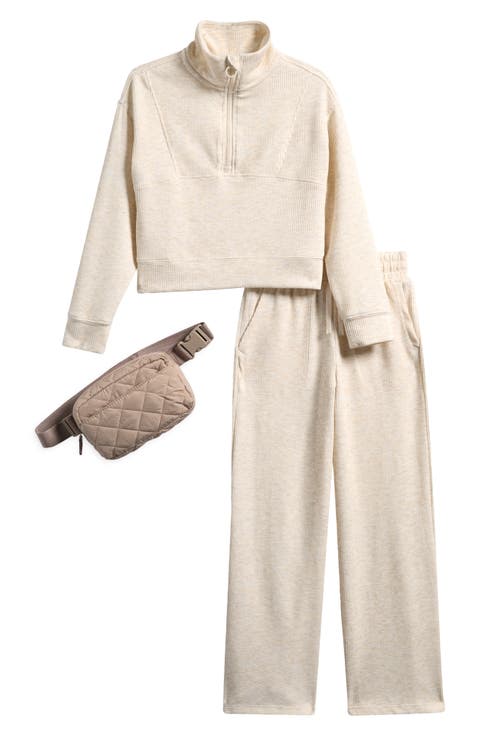 Kids' Scuba Knit Pullover, Pants & Belt Bag Set
