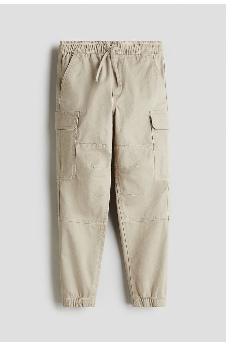 H&M Cotton Cargo Joggers, Main, color, Beige