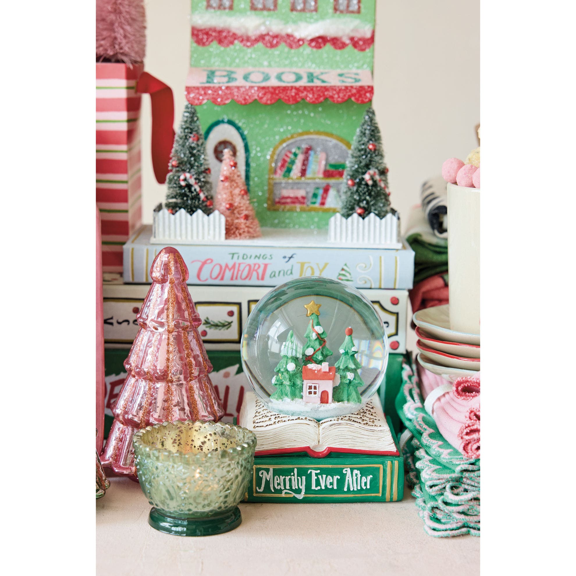 Olive Grove Artisan Polyresin Holiday Snow Globe with LED | Nordstrom