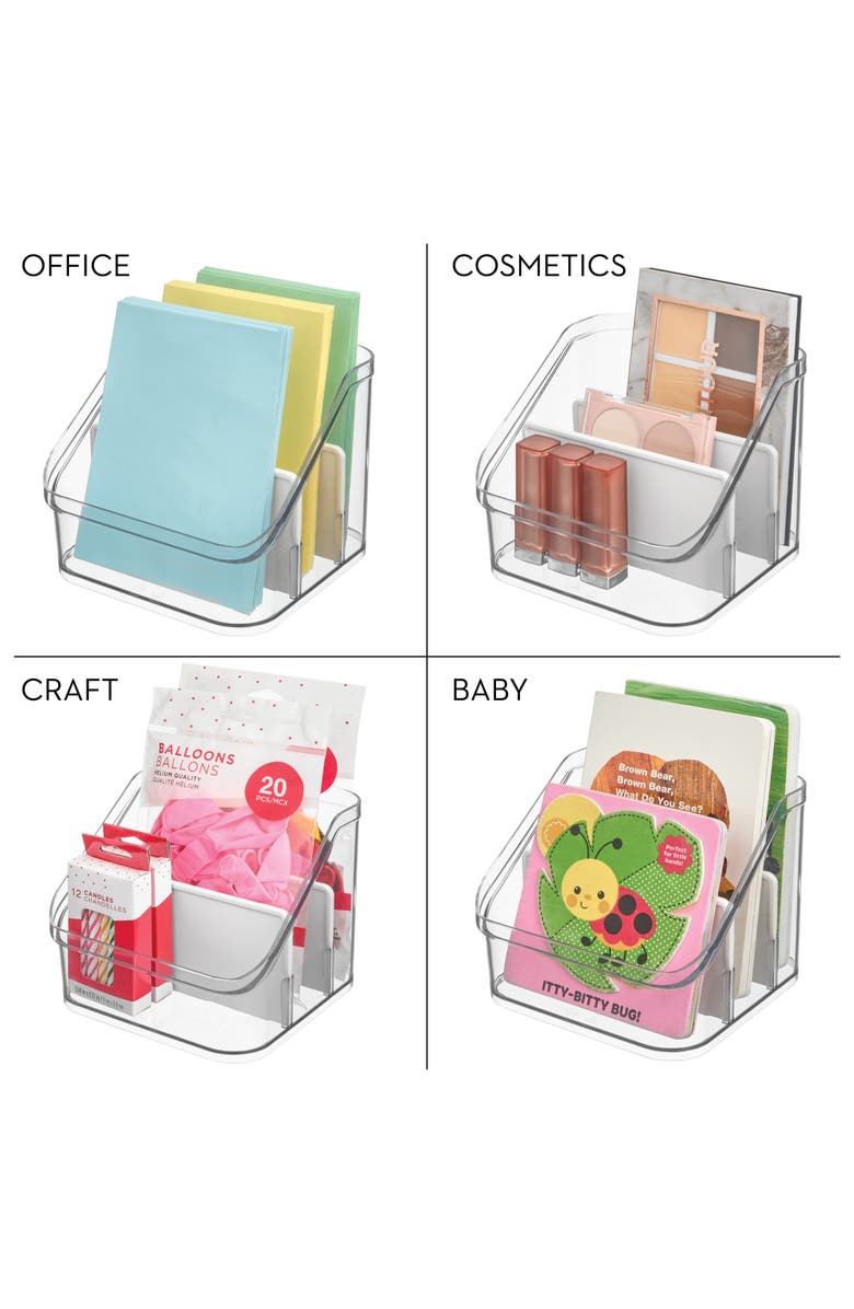 iDesign 3-Section Divided Pantry Organizer - Set of 4 - Clear/White, Alternate, color, White