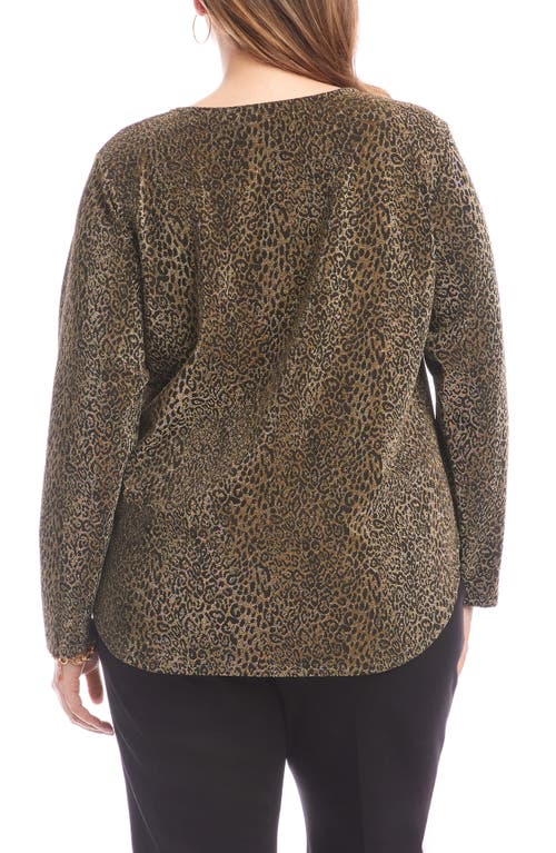 Karen Kane Metallic Knit Shirttail Top In Multi