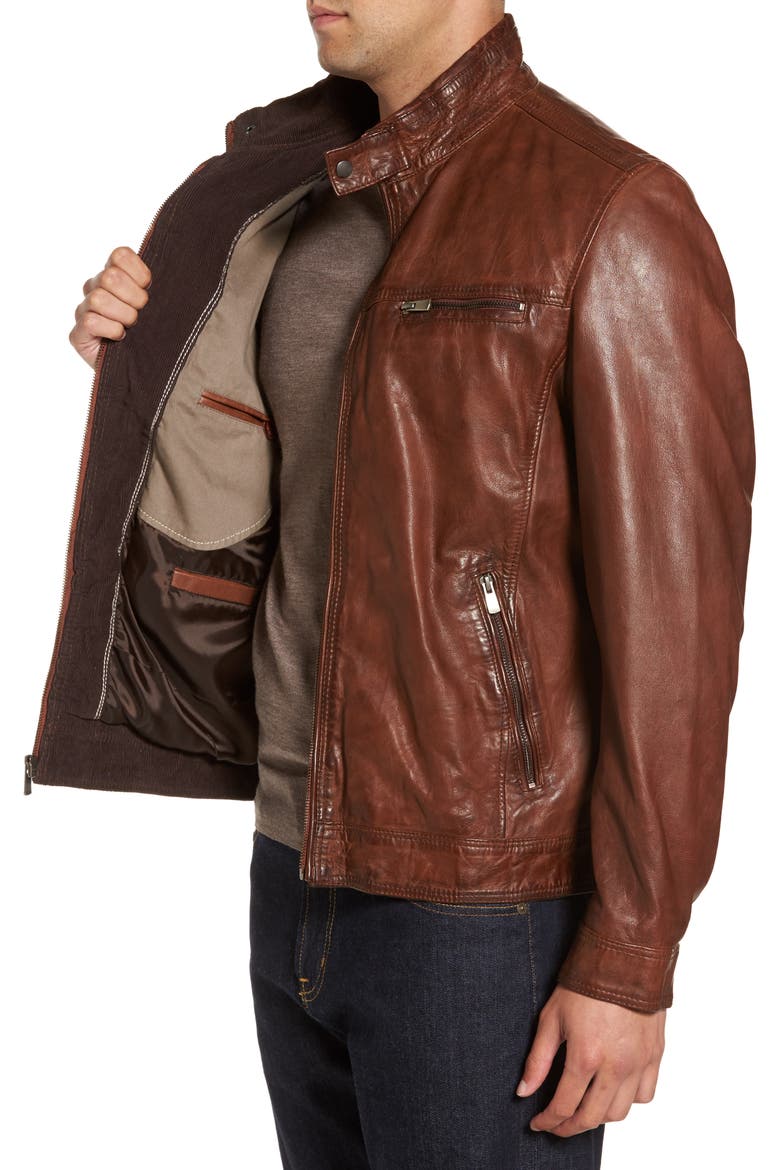 Leather Jacket, Alternate, color, COGNAC