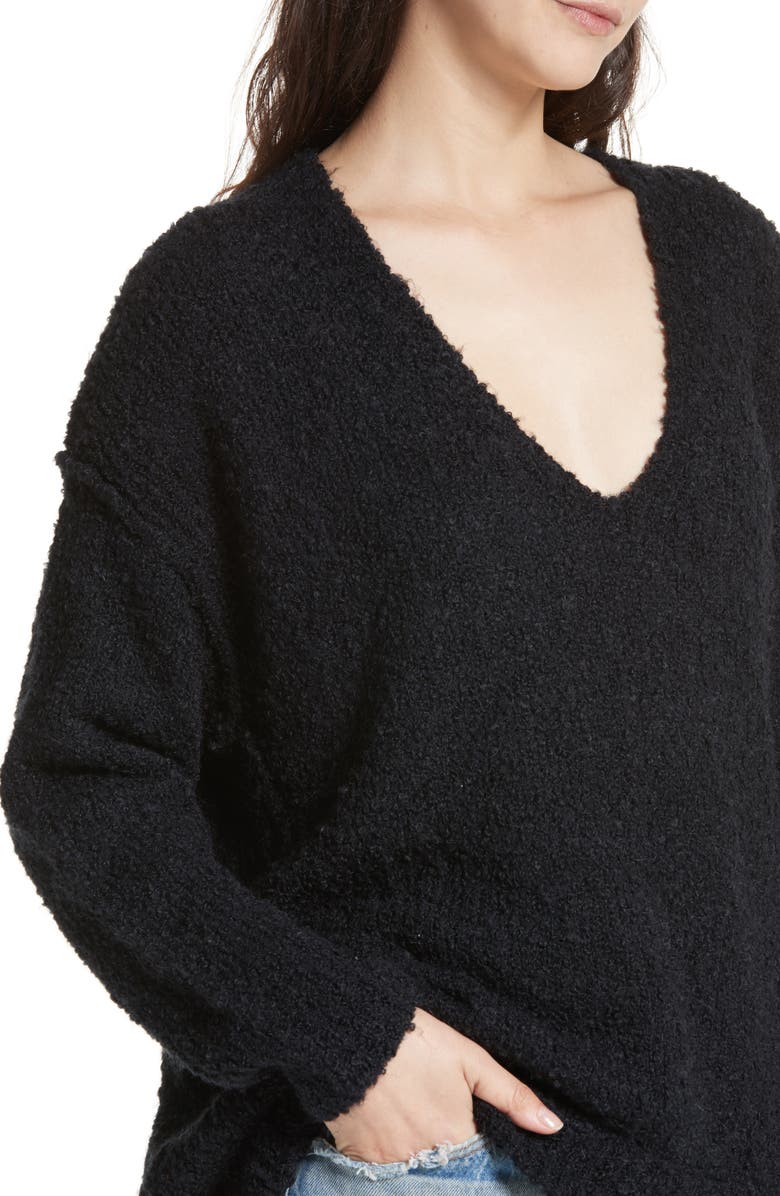 Free People Lofty V-Neck Sweater, Alternate, color,