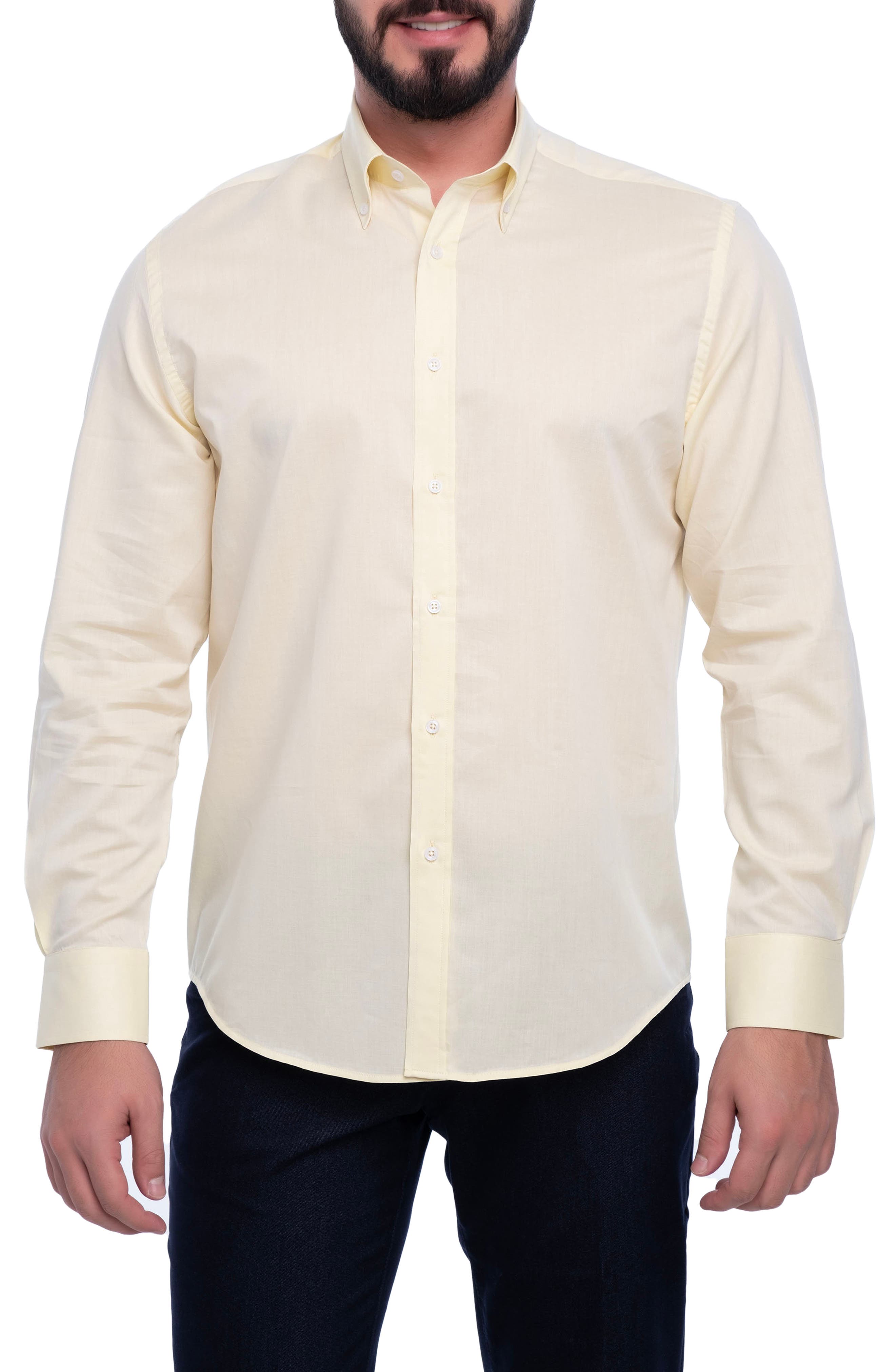 VELLAPAIS Crystal Slim Fit Cotton Dress Shirt