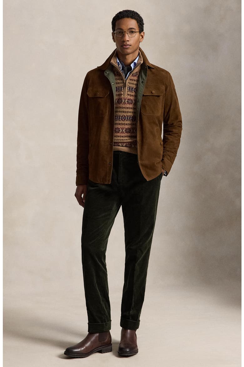 Reversible Goat Suede Shirt Jacket, Alternate, color, BRWN/ OLVE