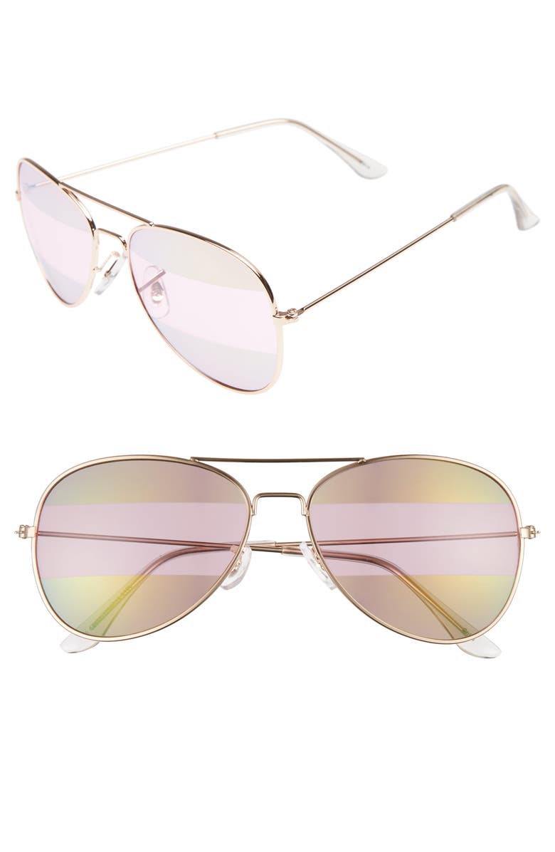 BP. 56mm Two-Tone Aviator Sunglasses, Main, color,