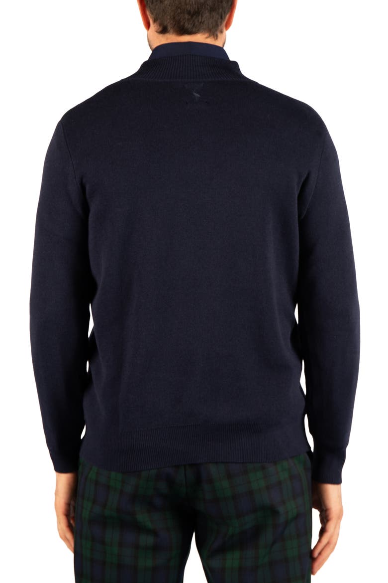 Fine Knit Quarter Zip Sweater, Alternate, color, NAVY