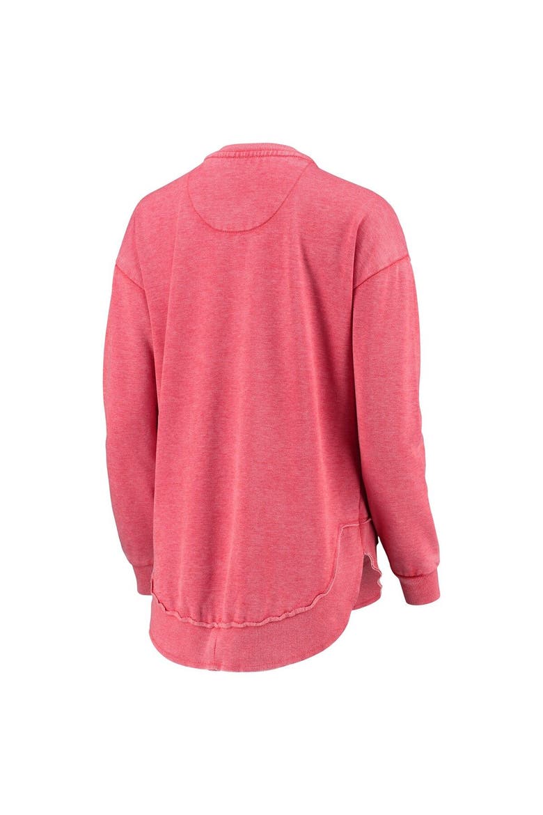 Women's Pressbox Red Georgia Bulldogs Vintage Wash Pullover Sweatshirt, Alternate, color, Red