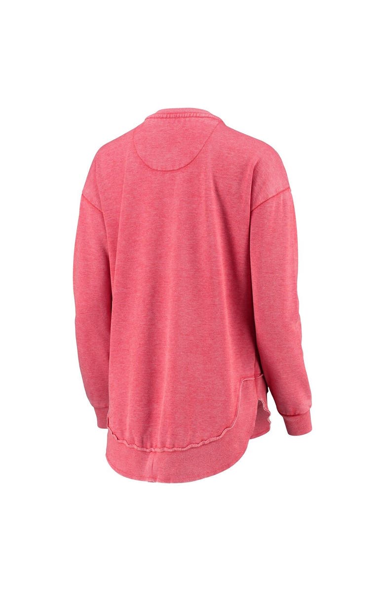 PRESSBOX Women's Pressbox Red Georgia Bulldogs Vintage Wash Pullover Sweatshirt, Alternate, color, 